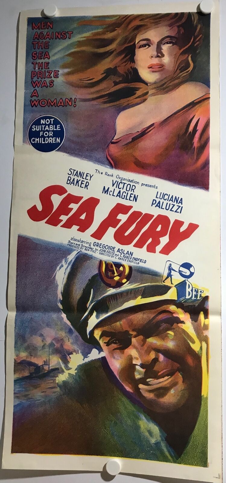 ORIGINAL DAYBILL MOVIE POSTER - SEA FURY