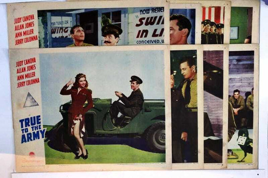 ORIGINAL LOBBY CARDS - TRUE TO THE ARMY - 1942 - set of 8