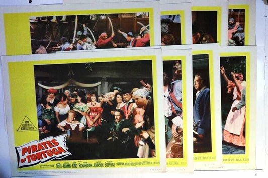 ORIGINAL LOBBY CARDS - PIRATES OF TORTUGA - 1961 - set of 8