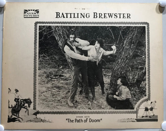 ORIGINAL SERIAL LOBBY CARD - BATTLING BREWSTER (b) - 1924 - Episode 7 scene card