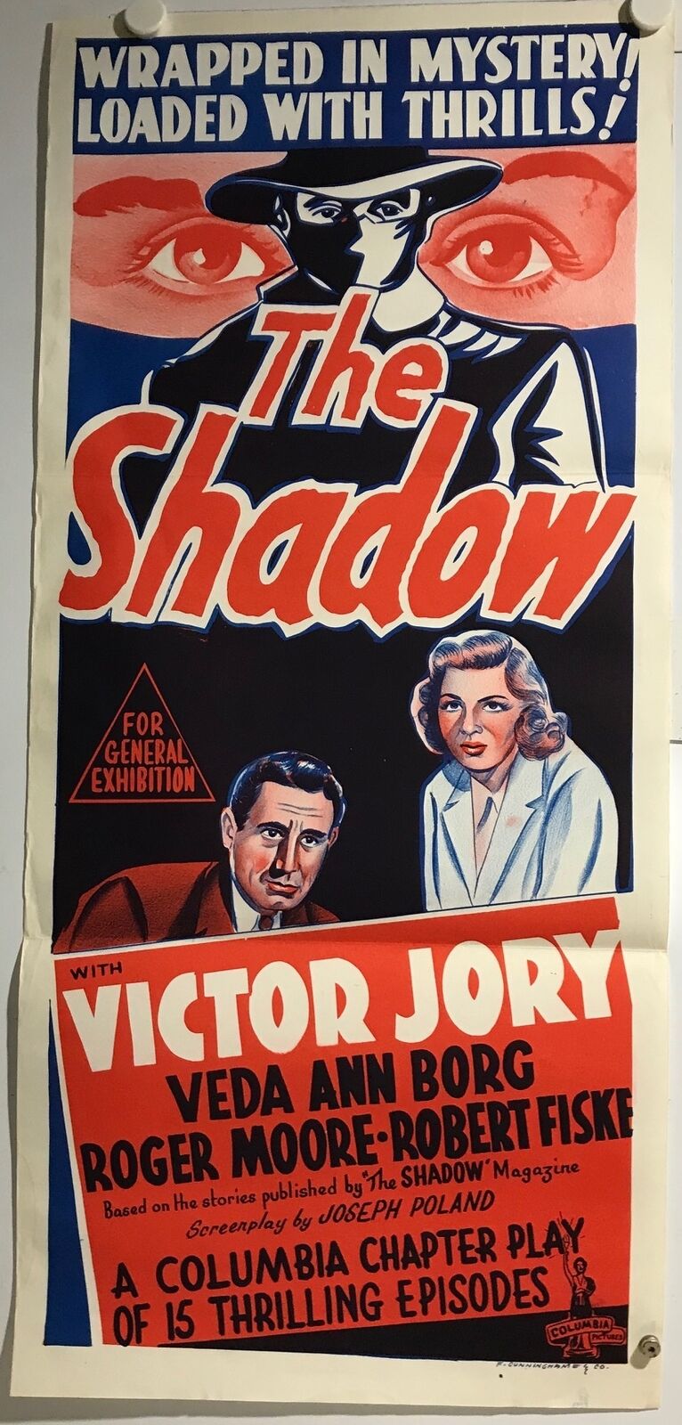 ORIGINAL DAYBILL MOVIE POSTER - THE SHADOW - 1940