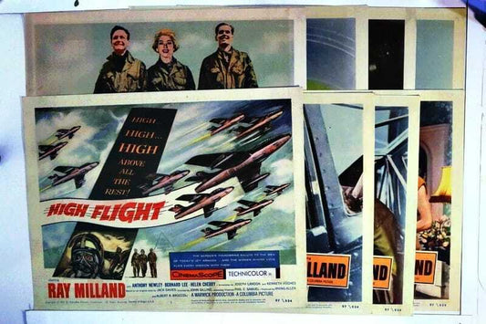 ORIGINAL LOBBY CARDS - HIGH FLIGHT - 1957 - set of 8