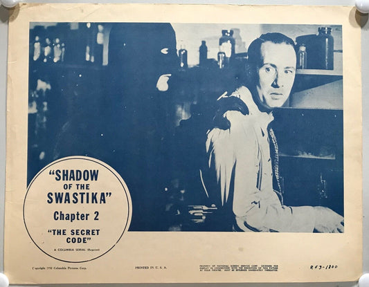 ORIGINAL SERIAL LOBBY CARD - THE SECRET CODE (c)- R1953 - Ch 2 "Shadow of the...