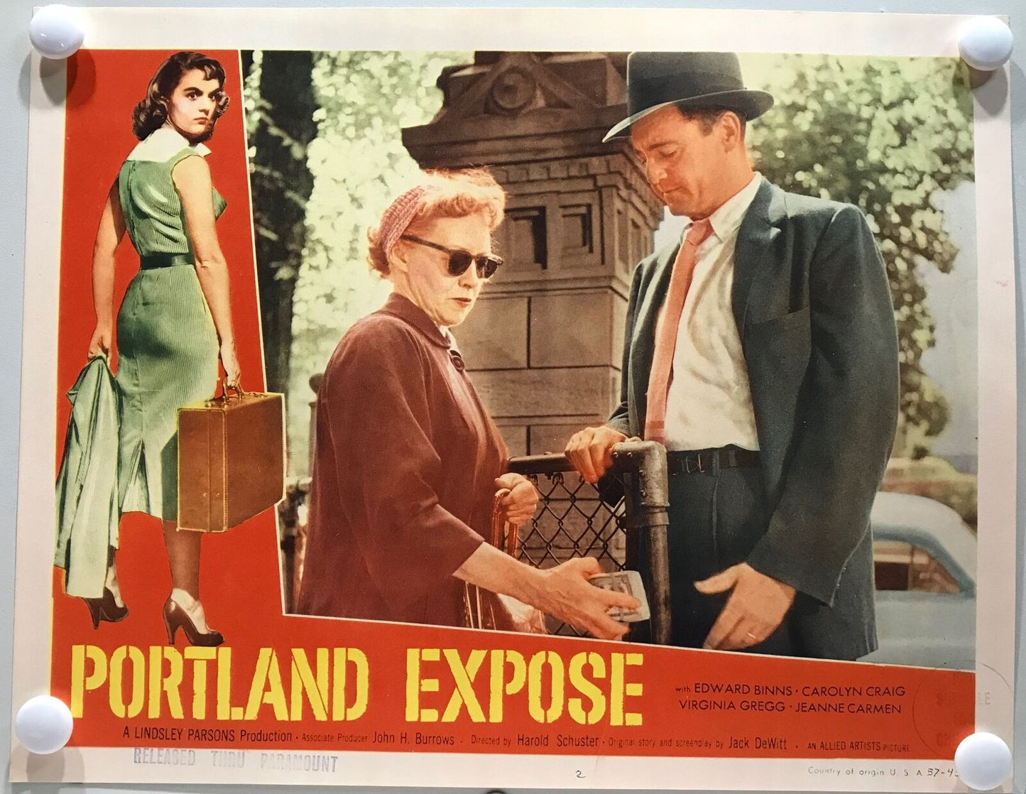 ORIGINAL LOBBY CARDS - PORTLAND EXPOSE - 1957 - set of 8