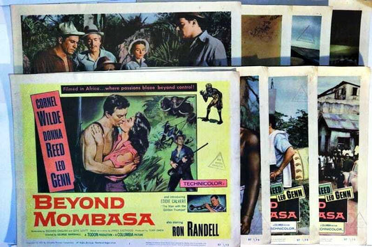 ORIGINAL LOBBY CARDS - BEYOND MOMBASA - 1957 - set of 8