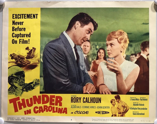 ORIGINAL LOBBY CARD - THUNDER IN CAROLINA - 1960 - key # 2 card