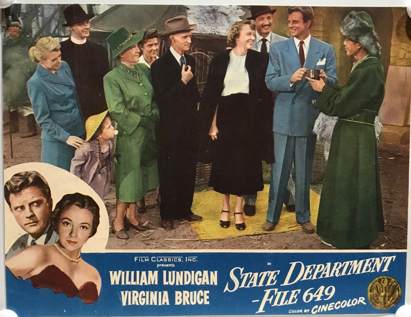 ORIGINAL LOBBY CARDS - STATE DEPARTMENT - FILE 649 - 1949 - set of 8