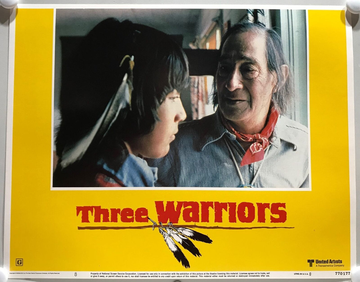 ORIGINAL LOBBY CARDS - THREE WARRIORS -1977 - set of 8