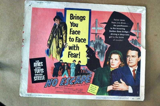 ORIGINAL LOBBY CARD - NO ESCAPE - 1953 - title card