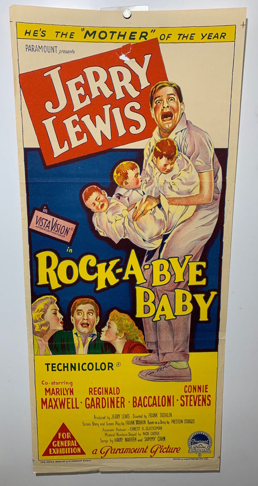 ORIGINAL DAYBILL MOVIE POSTER - ROCK-A-BYE BABY - 1958 -  Richardson Studio