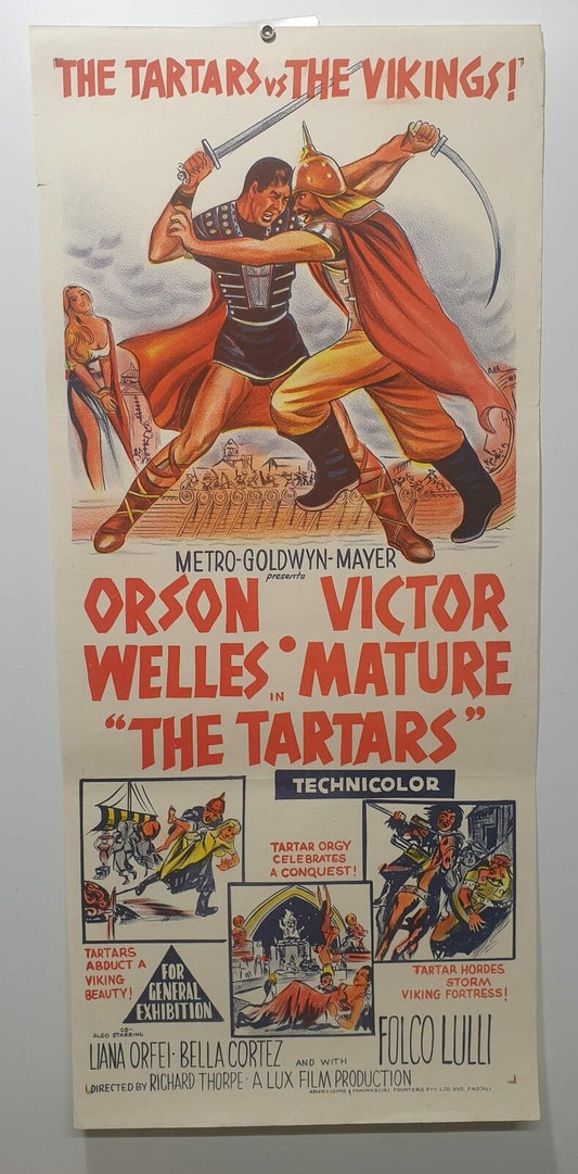 ORIGINAL DAYBILL MOVIE POSTER - THE TARTARS - 1961