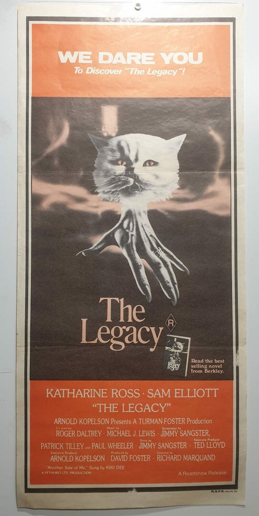 ORIGINAL DAYBILL MOVIE POSTER - THE LEGACY - 1978 - HORROR