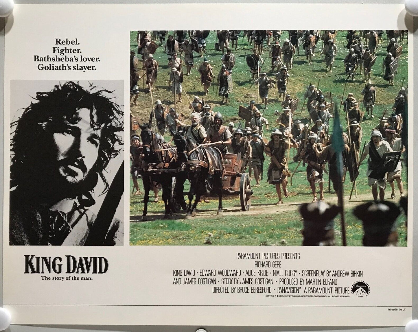 ORIGINAL LOBBY CARDS - KING DAVID - 1985 - set of 8