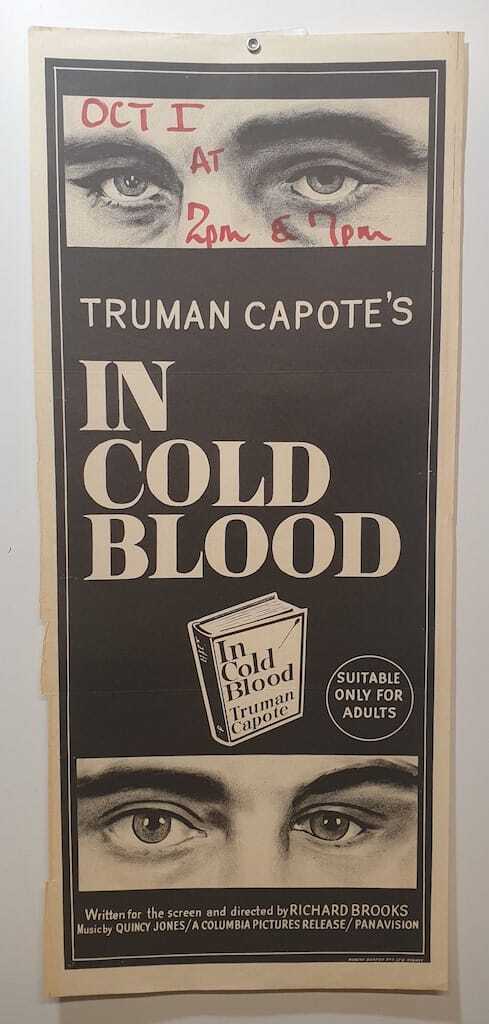 ORIGINAL DAYBILL MOVIE POSTER - IN COLD BLOOD - Based on Truman Capote's Book