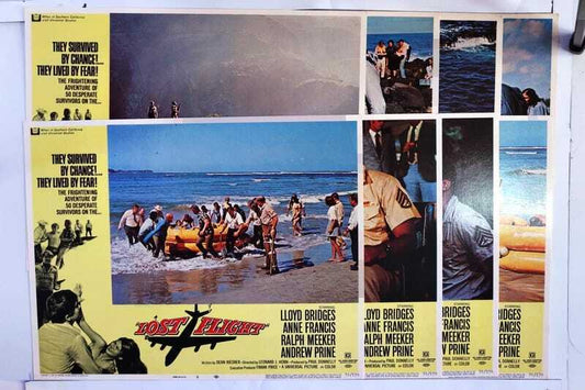 ORIGINAL LOBBY CARDS - LOST FLIGHT - 1970 - set of 8