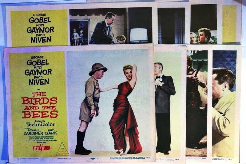 ORIGINAL LOBBY CARDS - THE BIRDS AND THE BEES - 1956 - set of 8