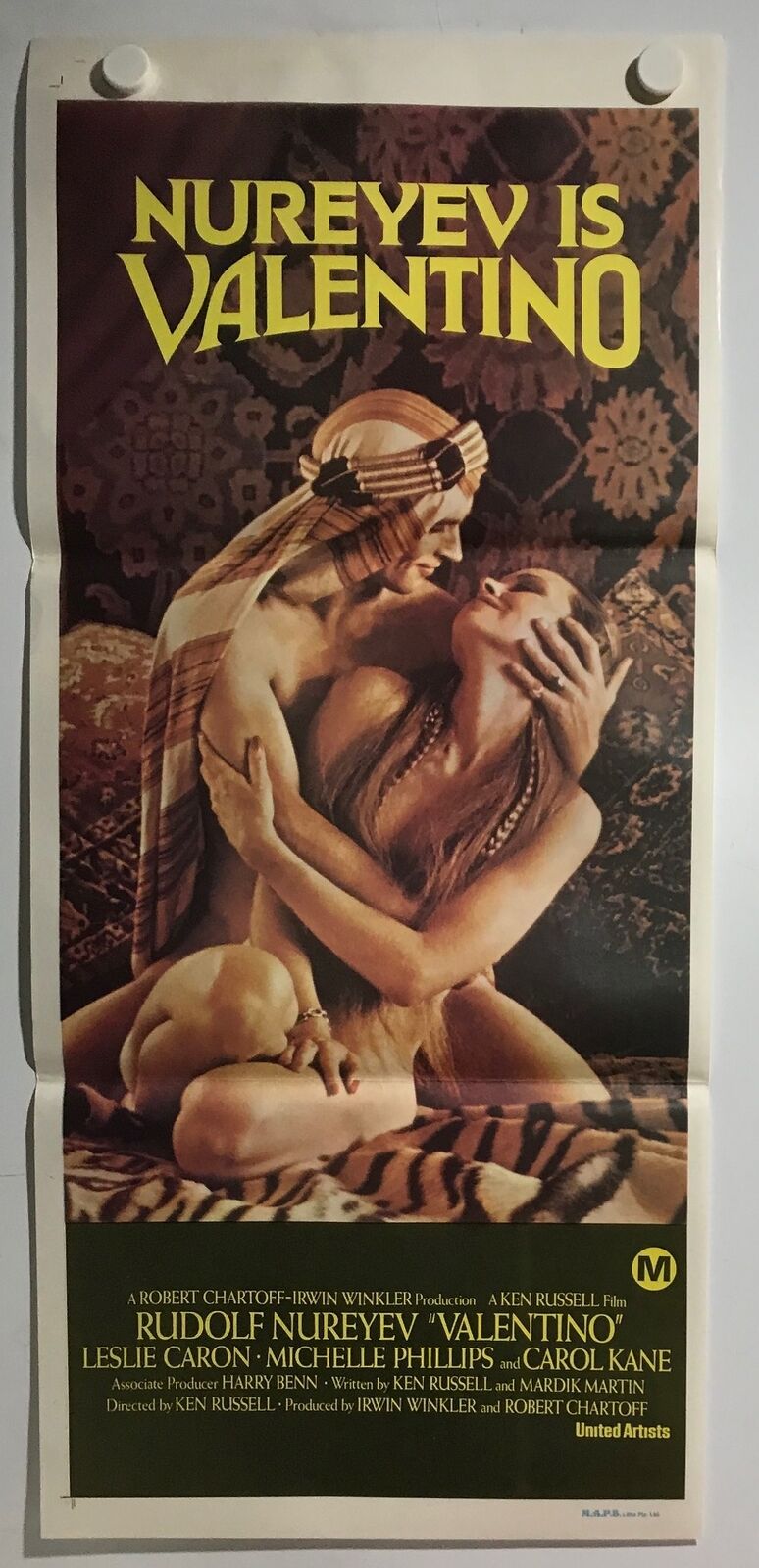 ORIGINAL DAYBILL MOVIE POSTER - VALENTINO (b) - 1977