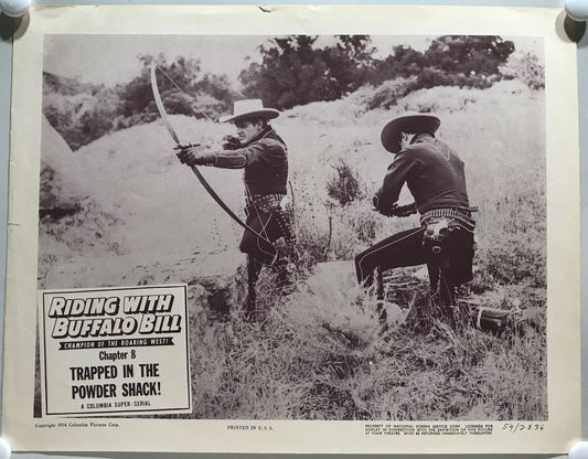 ORIGINAL SERIAL LOBBY CARD - RIDING WITH BUFFALO BILL (d) - 1954 - Ch 8 "Trap...