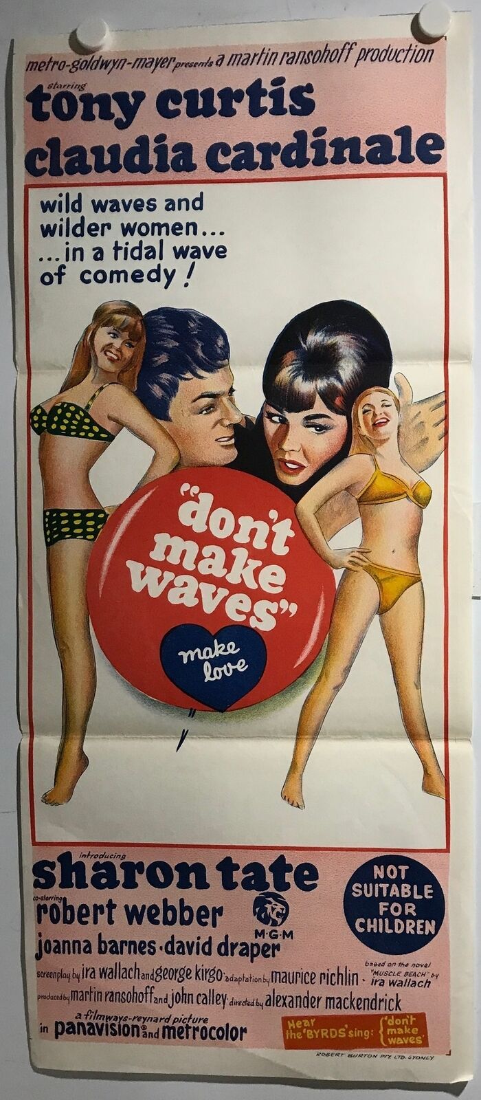 ORIGINAL DAYBILL MOVIE POSTER - DON'T MAKE WAVES -1967