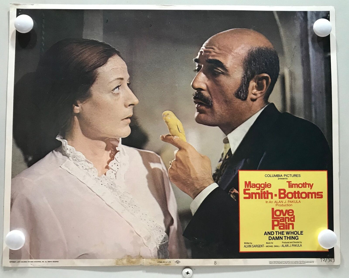 ORIGINAL LOBBY CARDS - LOVE AND PAIN AND THE WHOLE DAMN THING - 1972 - Set of 8