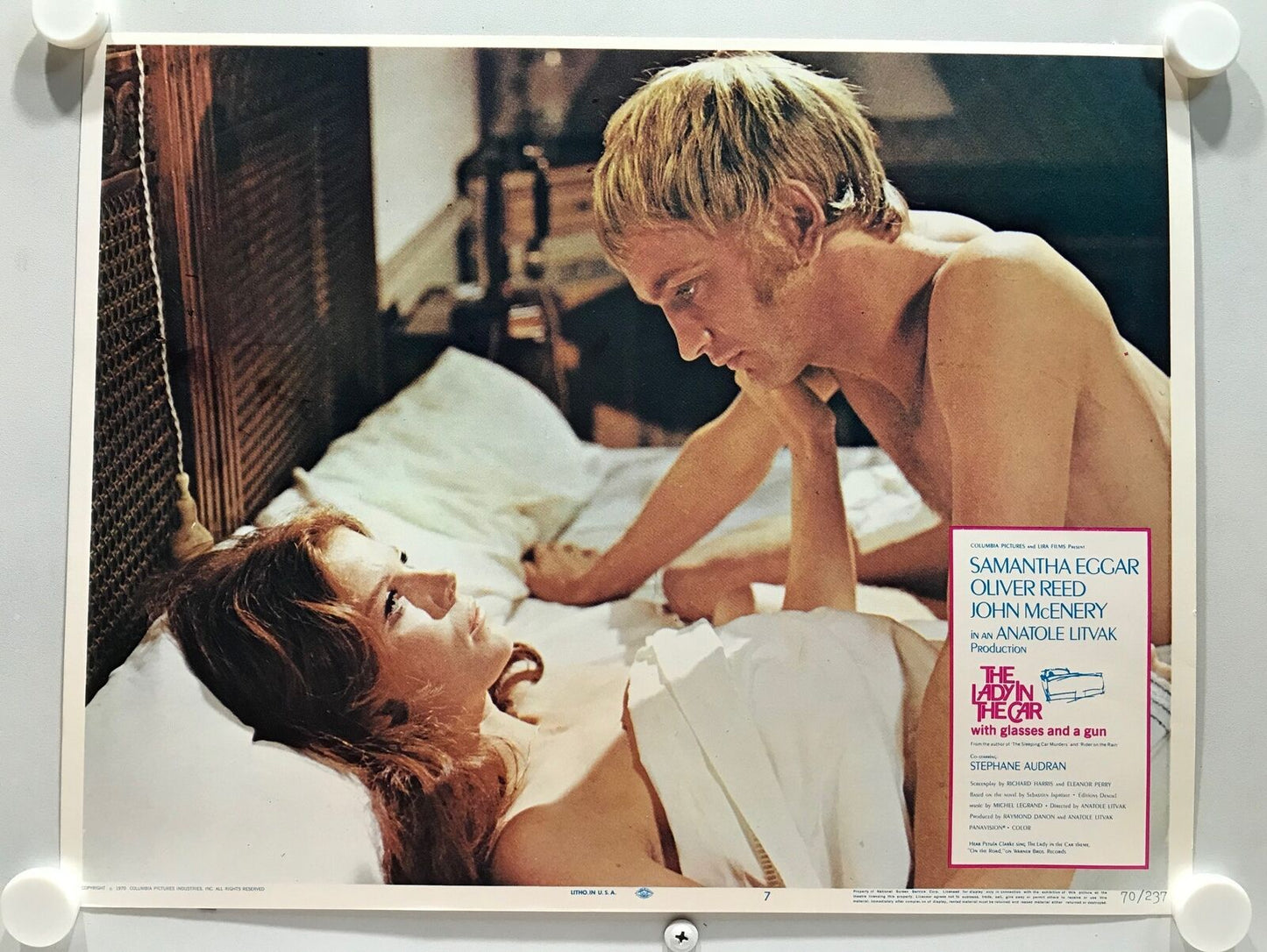 ORIGINAL LOBBY CARDS - THE LADY IN THE CAR WITH GLASSES AND A GUN- 1970- set 8