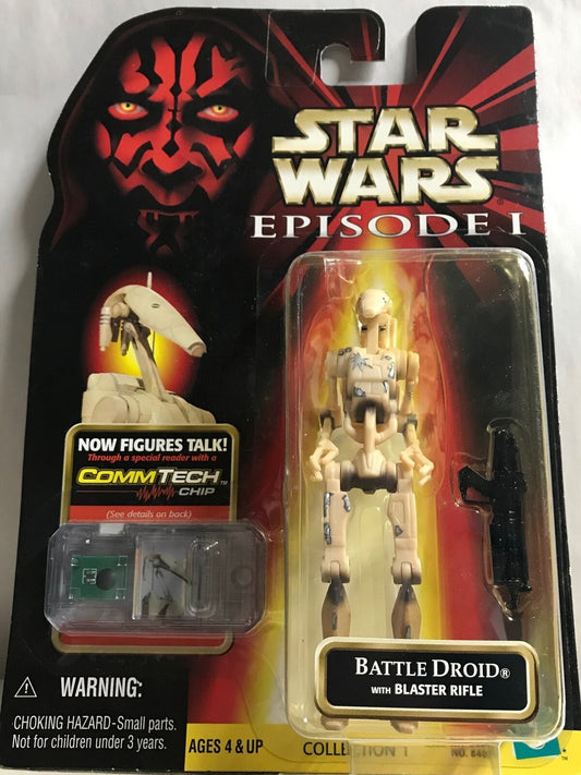 STAR WARS - HASBRO - EPISODE 1 - BATTLE DROID - with Blaster Rifle, CommTech