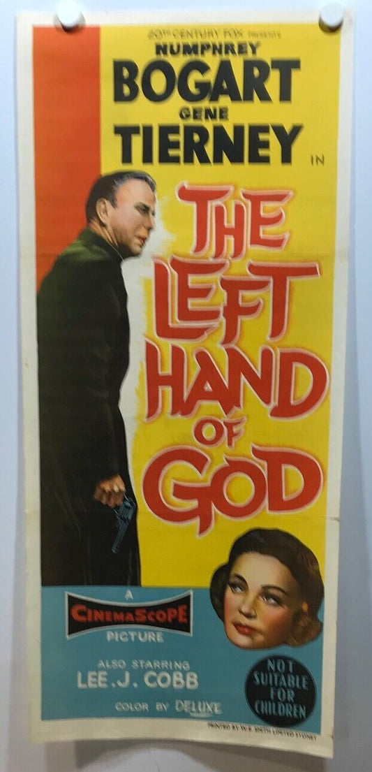 ORIGINAL DAYBILL MOVIE POSTER - LEFT HAND OF GOD (d) - 1955