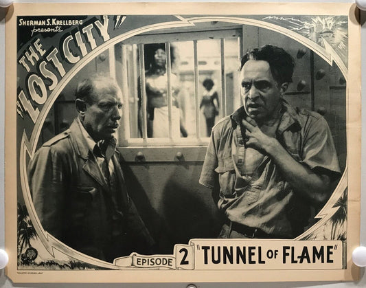 ORIGINAL SERIAL LOBBY CARD - THE LOST CITY (c) - 1935 - Title Card CH 2 "Tunn...