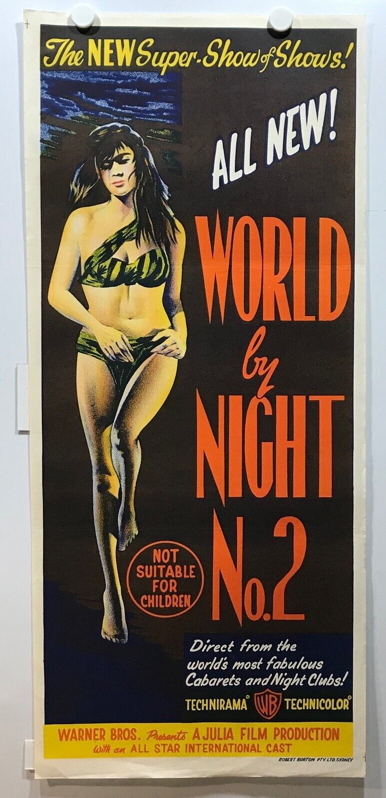 ORIGINAL DAYBILL MOVIE POSTER - WORLD BY NIGHT NO. 2 - 1961