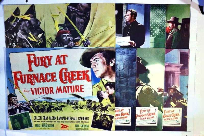 ORIGINAL LOBBY CARDS - FURY AT FURNACE CREEK - 1948 - set of 8