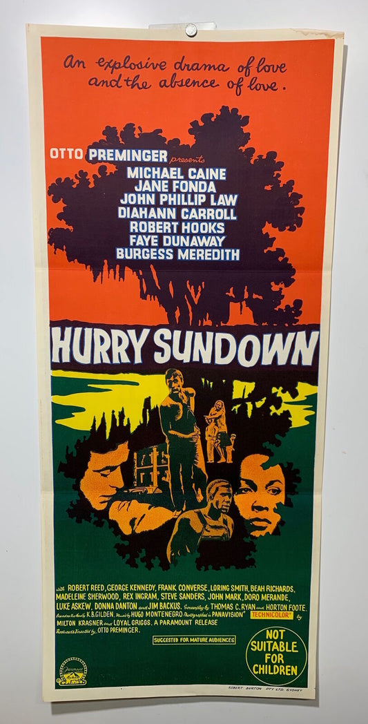 ORIGINAL DAYBILL MOVIE POSTER - HURRY SUNDOWN