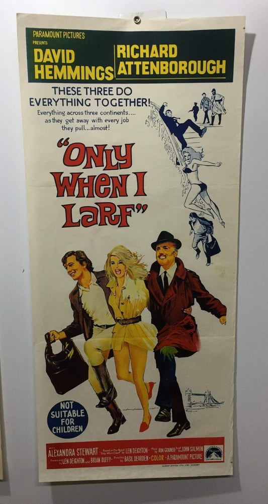 ORIGINAL DAYBILL MOVIE POSTER - "ONLY WHEN I LARF"