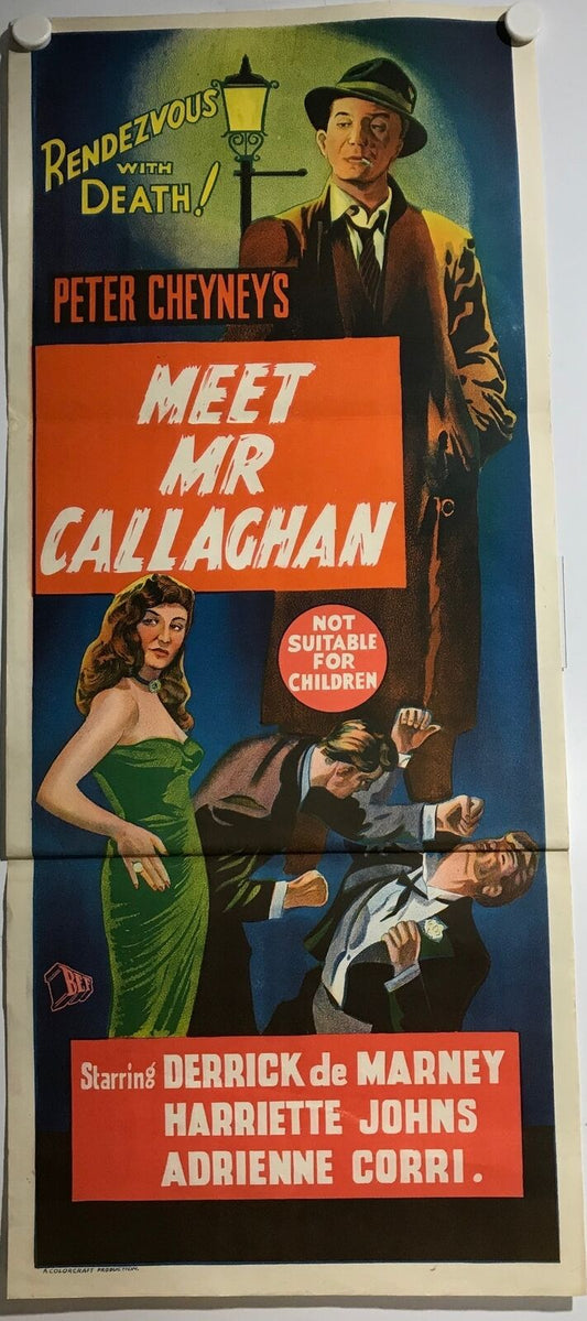 ORIGINAL DAYBILL MOVIE POSTER - MEET MR. CALLAGHAN - 1954