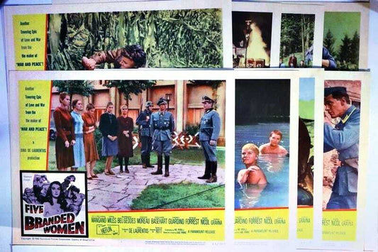 ORIGINAL LOBBY CARDS - FIVE BRANDED WOMEN - 1960 - set of 8