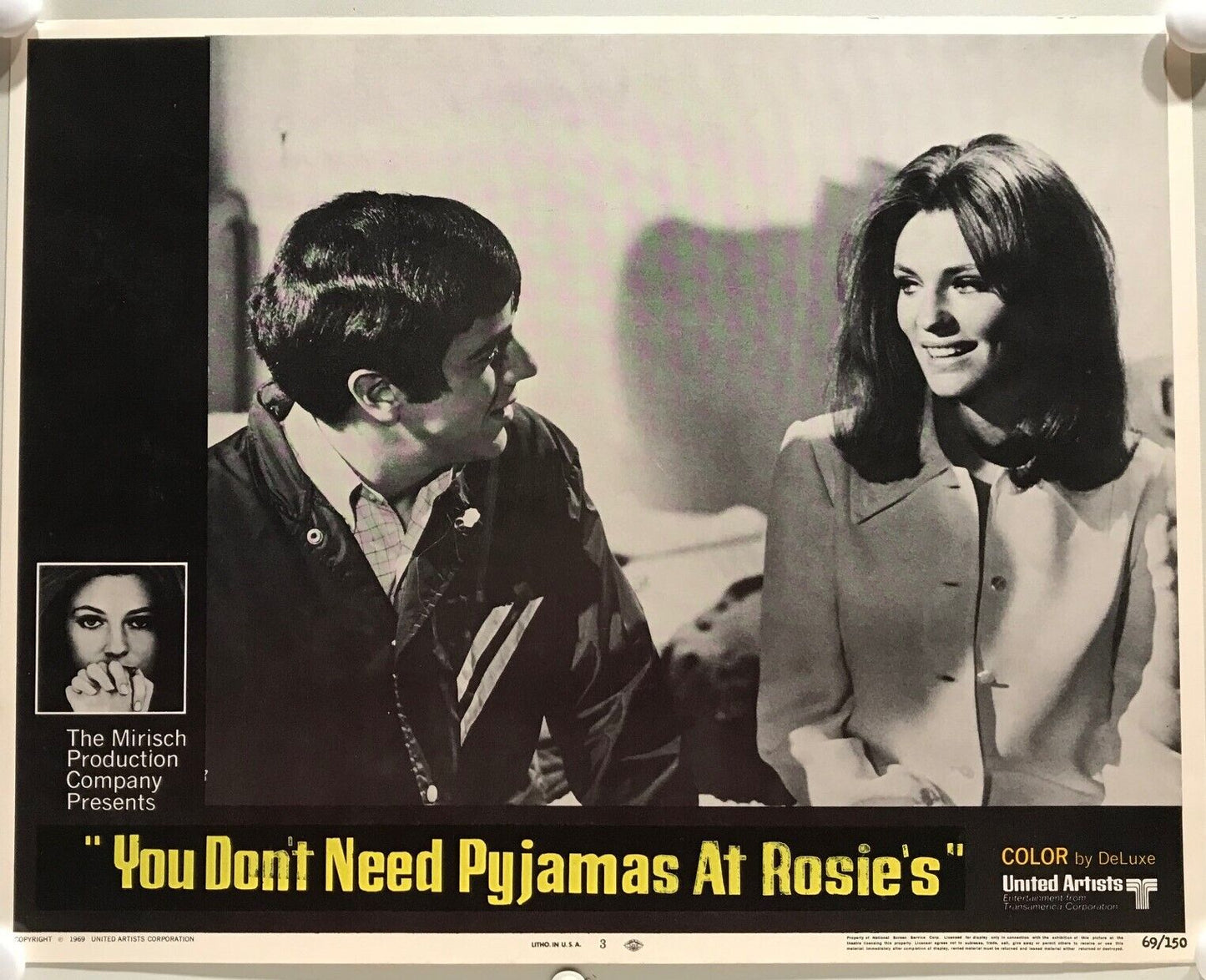 ORIGINAL LOBBY CARDS - YOU DON'T NEED PYJAMAS AT ROSIE'S - 1969 - set of 8