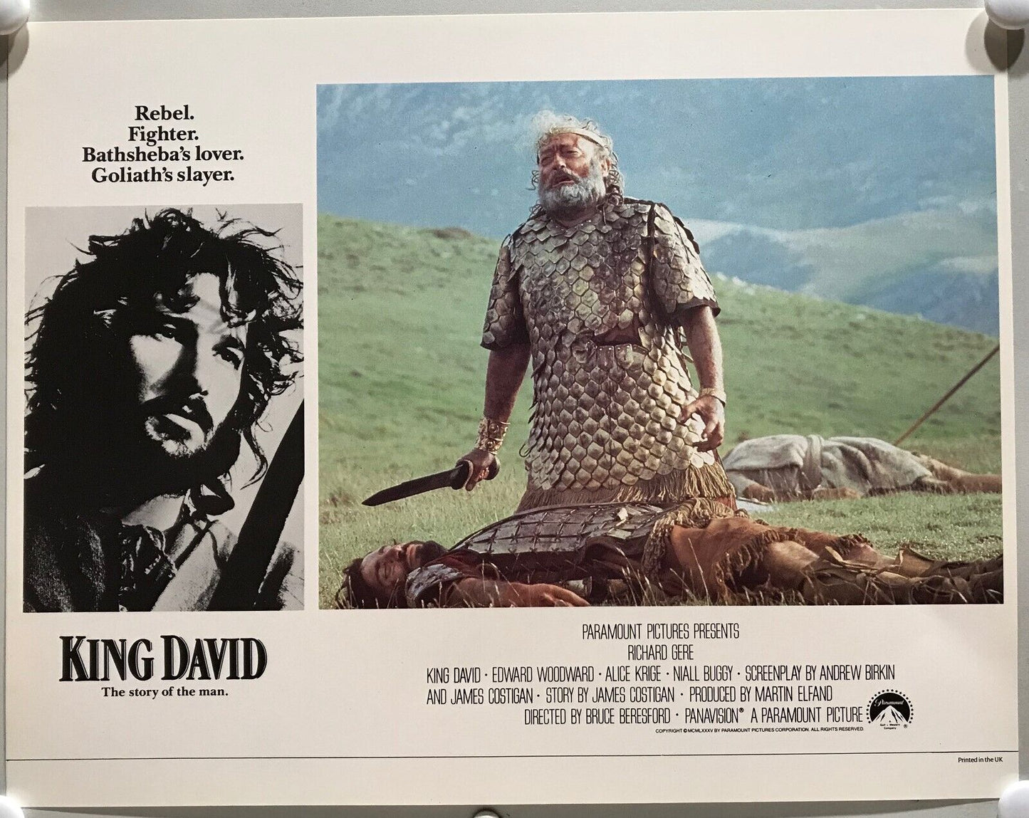 ORIGINAL LOBBY CARDS - KING DAVID - 1985 - set of 8