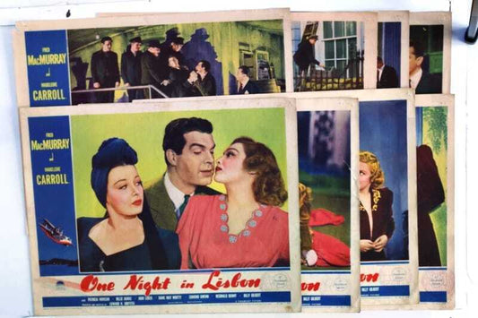 ORIGINAL LOBBY CARDS - ONE NIGHT IN LISBON - 1941 - set of 8