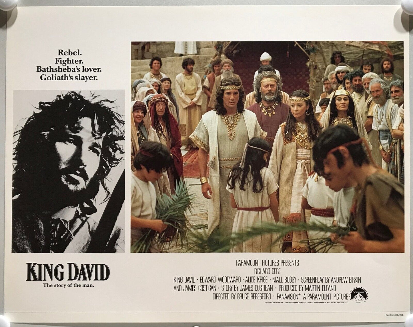 ORIGINAL LOBBY CARDS - KING DAVID - 1985 - set of 8