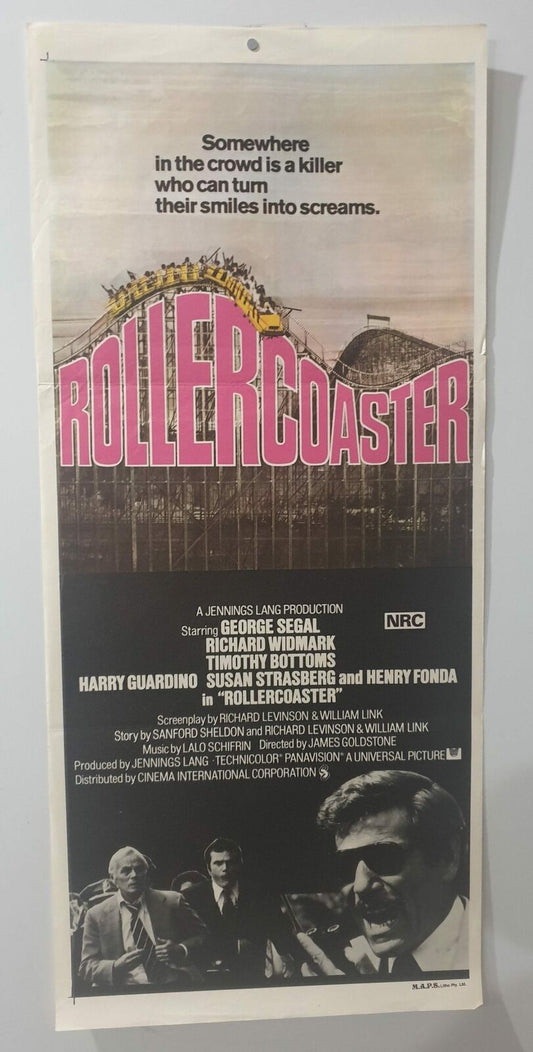 ORIGINAL DAYBILL MOVIE POSTER - ROLLERCOASTER - 1977