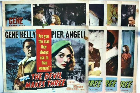 ORIGINAL LOBBY CARDS - THE DEVIL MAKES THREE - 1952 - set of 8