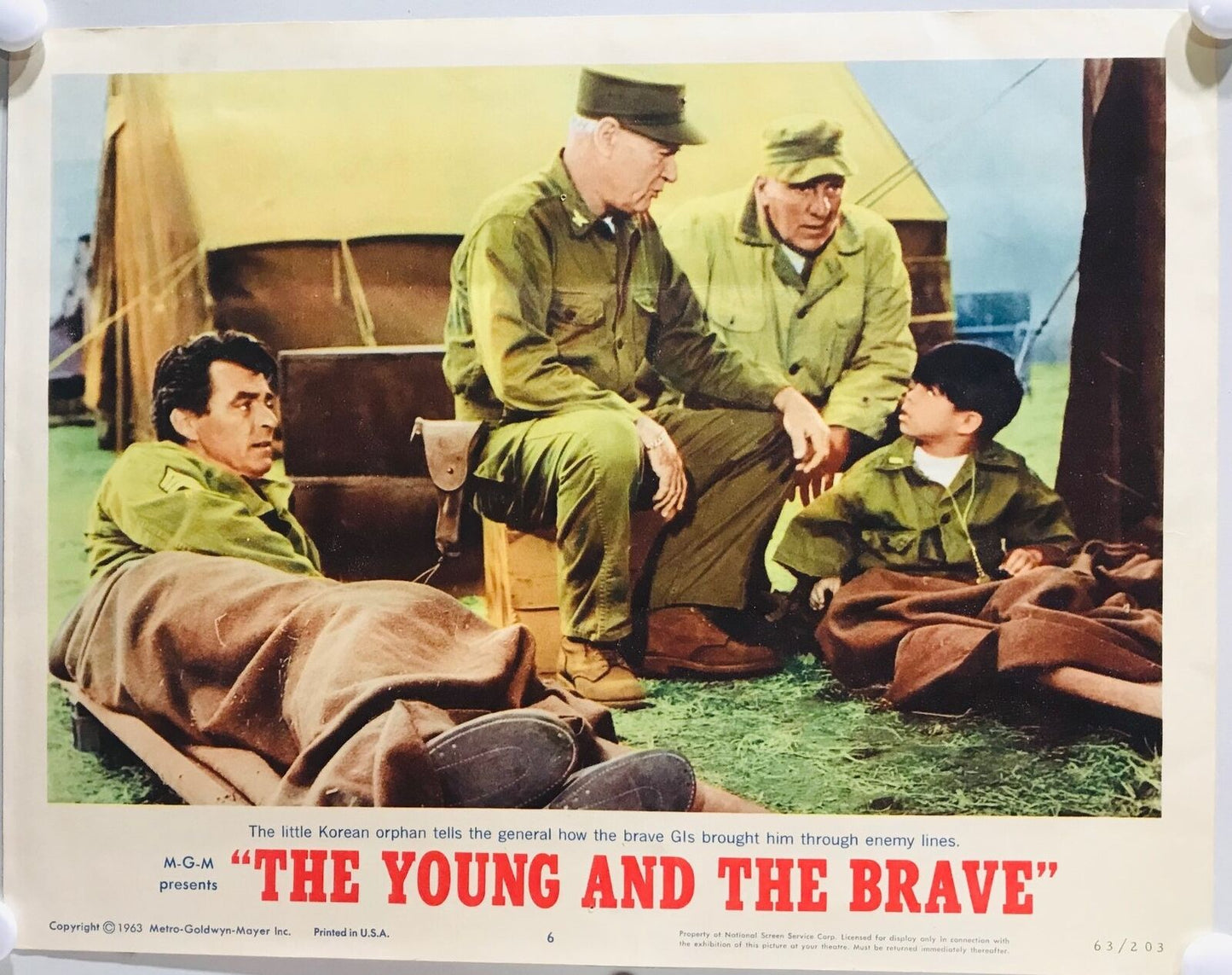 ORIGINAL LOBBY CARDS - THE YOUNG AND THE BRAVE - 1963 - set of 8