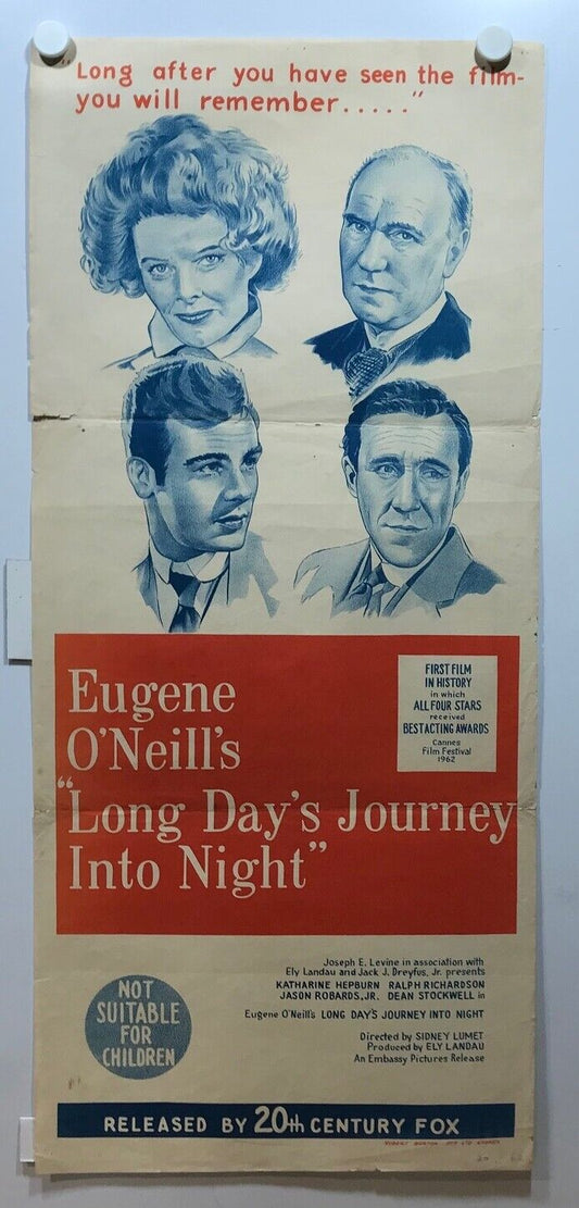 ORIGINAL DAYBILL MOVIE POSTER - LONG DAY'S JOURNEY INTO THE NIGHT