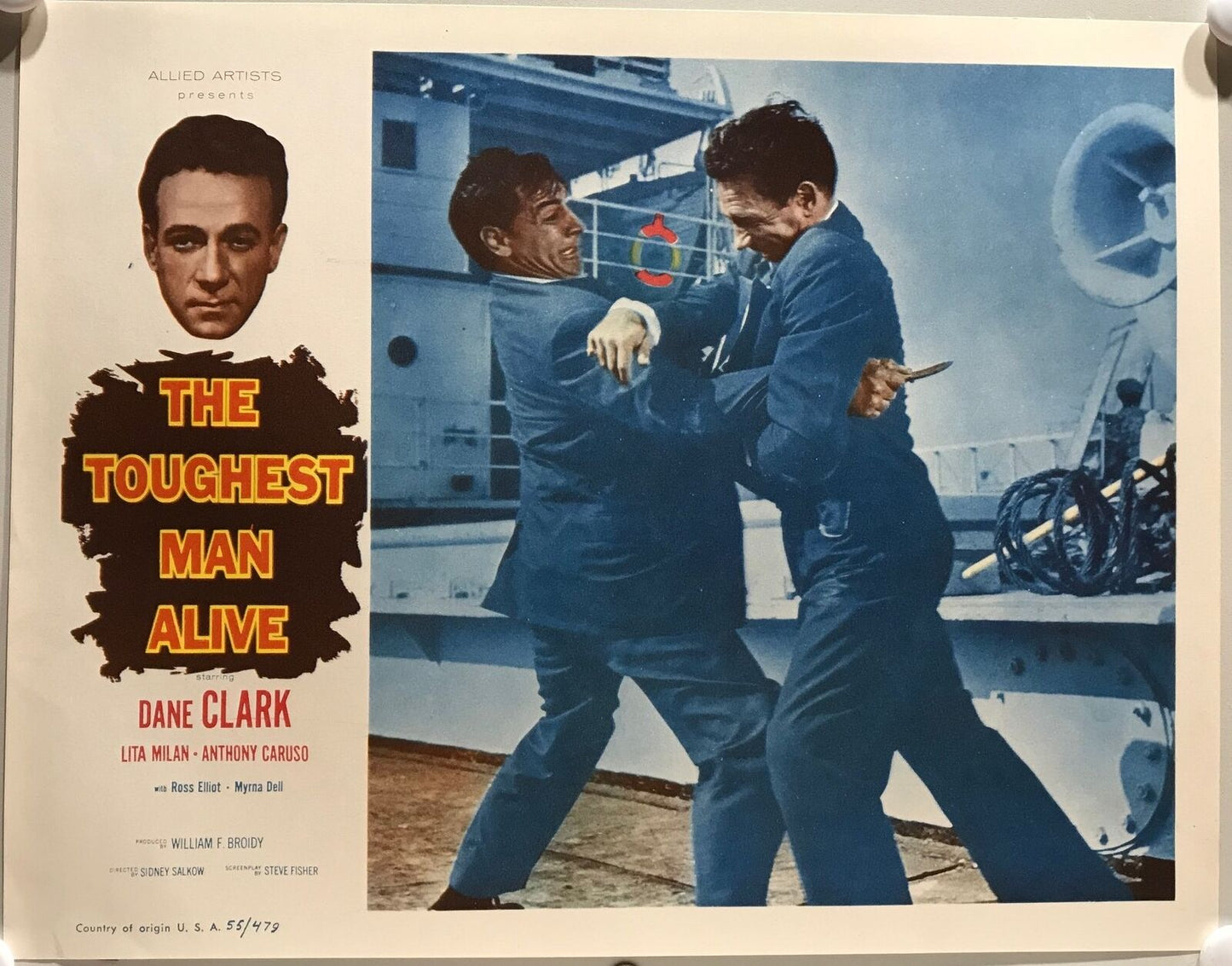 ORIGINAL LOBBY CARDS - THE TOUGHEST MAN ALIVE - 1955 - set of 8