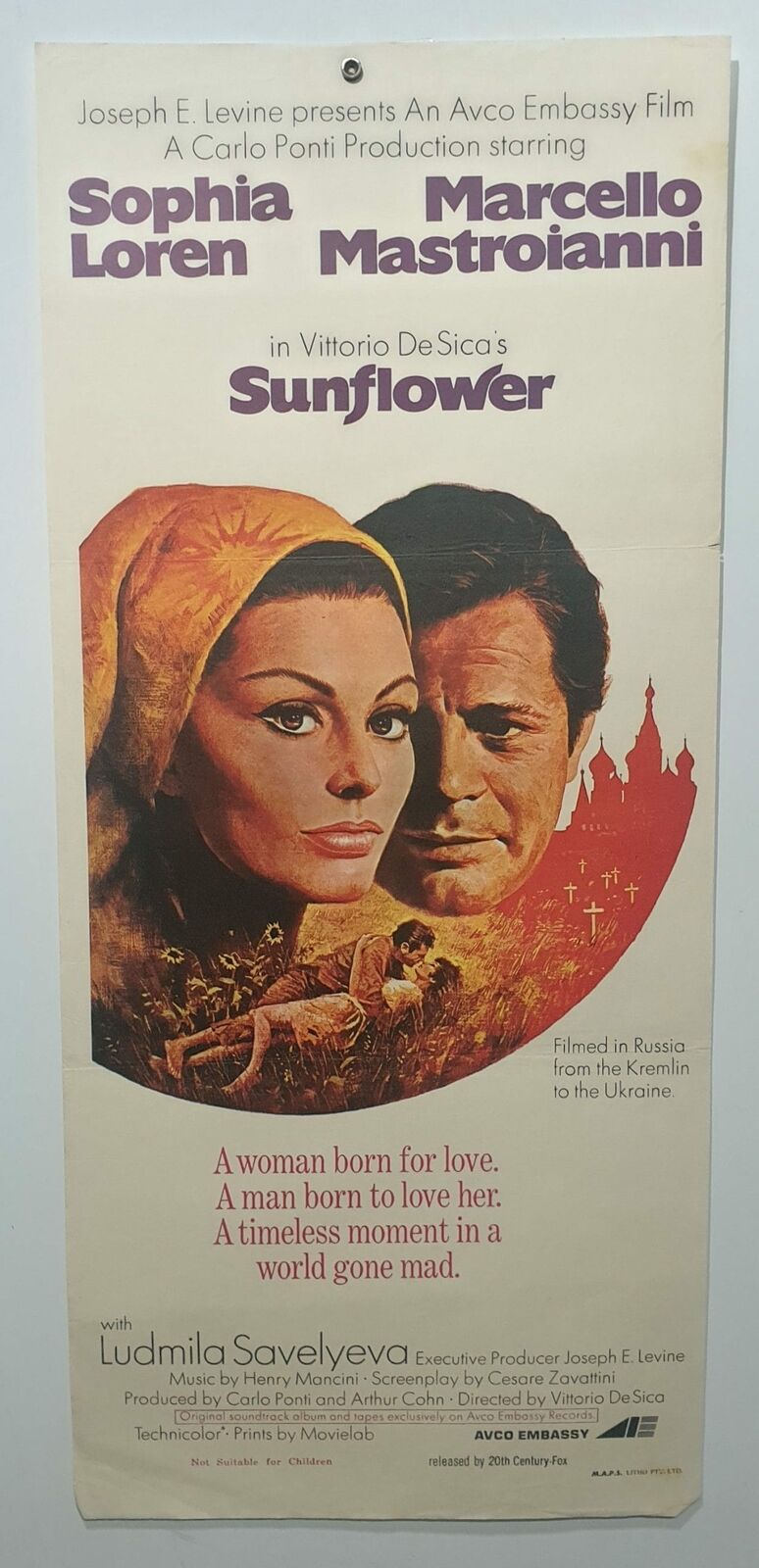 ORIGINAL DAYBILL MOVIE POSTER  – SUNFLOWER