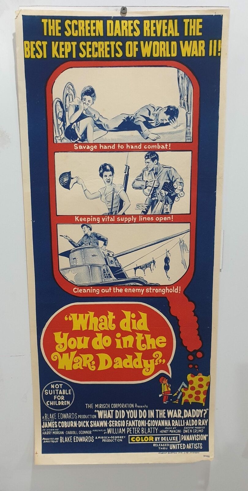 ORIGINAL DAYBILL MOVIE POSTER - WHAT DID YOU DO IN THE WAR DADDY