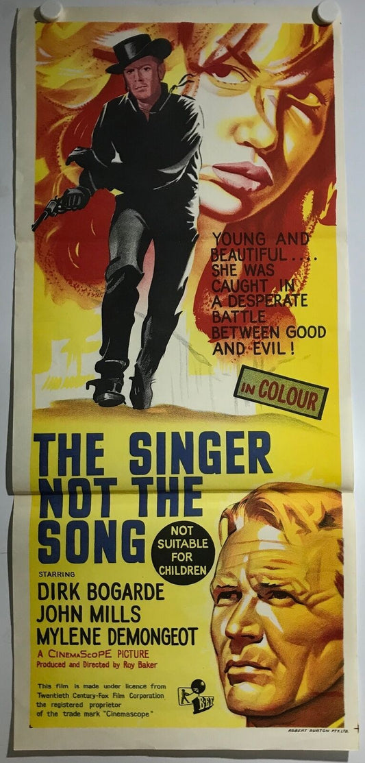 ORIGINAL DAYBILL MOVIE POSTER - THE SINGER NOT THE SONG - 1961