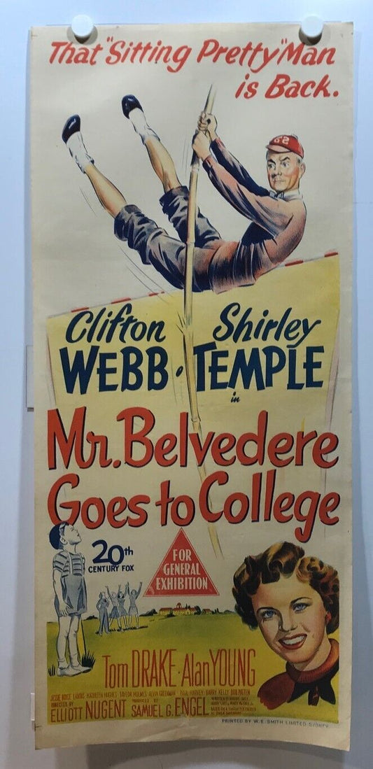 ORIGINAL DAYBILL MOVIE POSTER - MR. BELVEDERE GOES TO COLLEGE - 1949