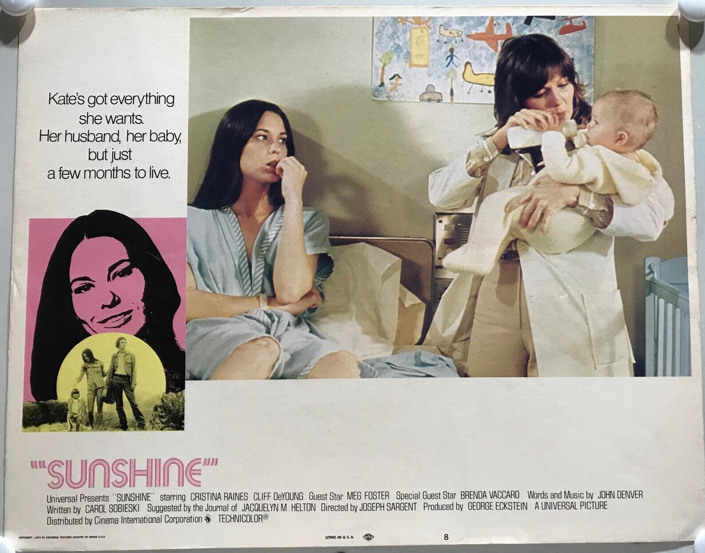 ORIGINAL LOBBY CARDS - SUNSHINE - 1973 - set of 8