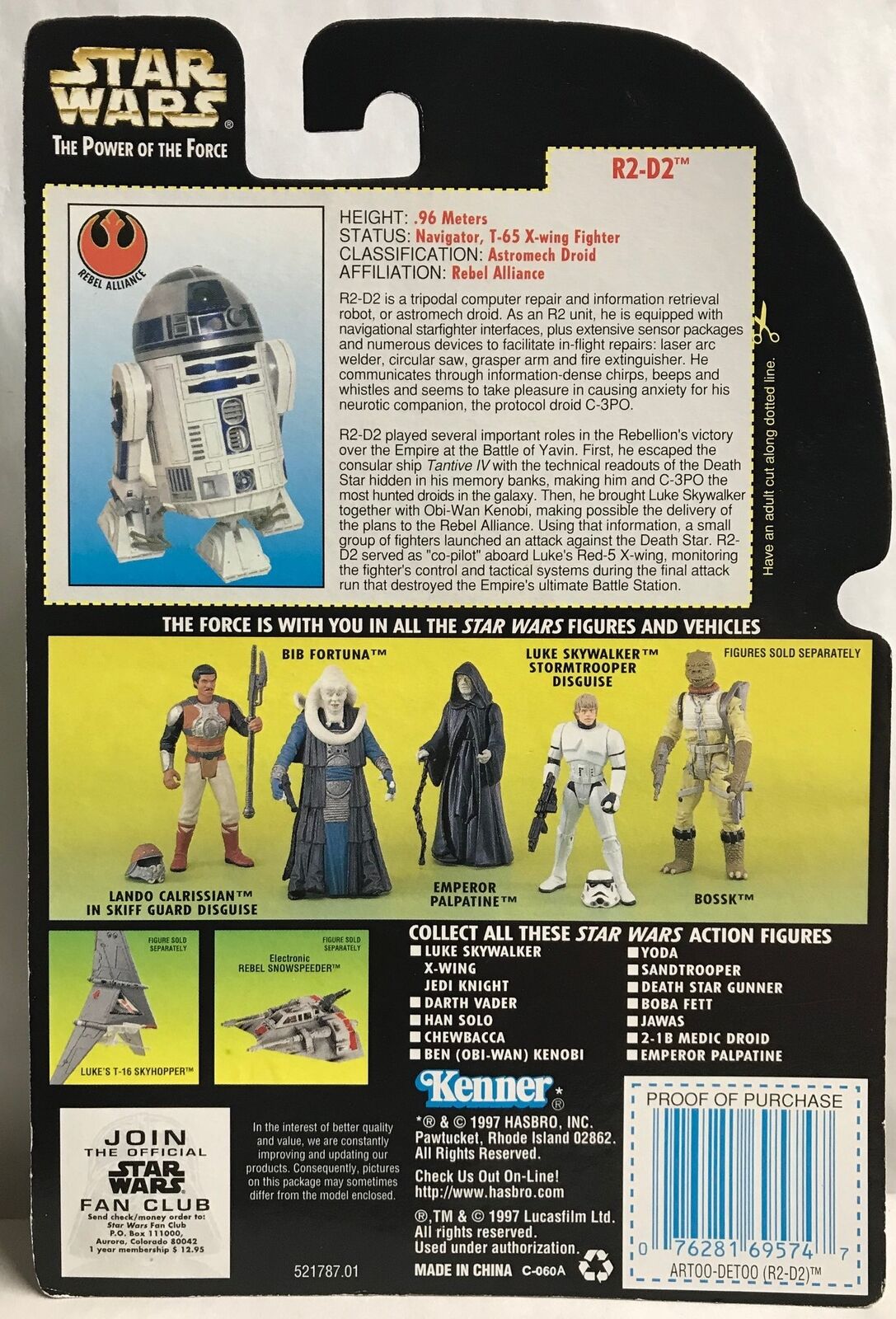 STAR WARS - KENNER - POTF - R2-D2 - with Light-Pipe Eye Port and Retractable Leg