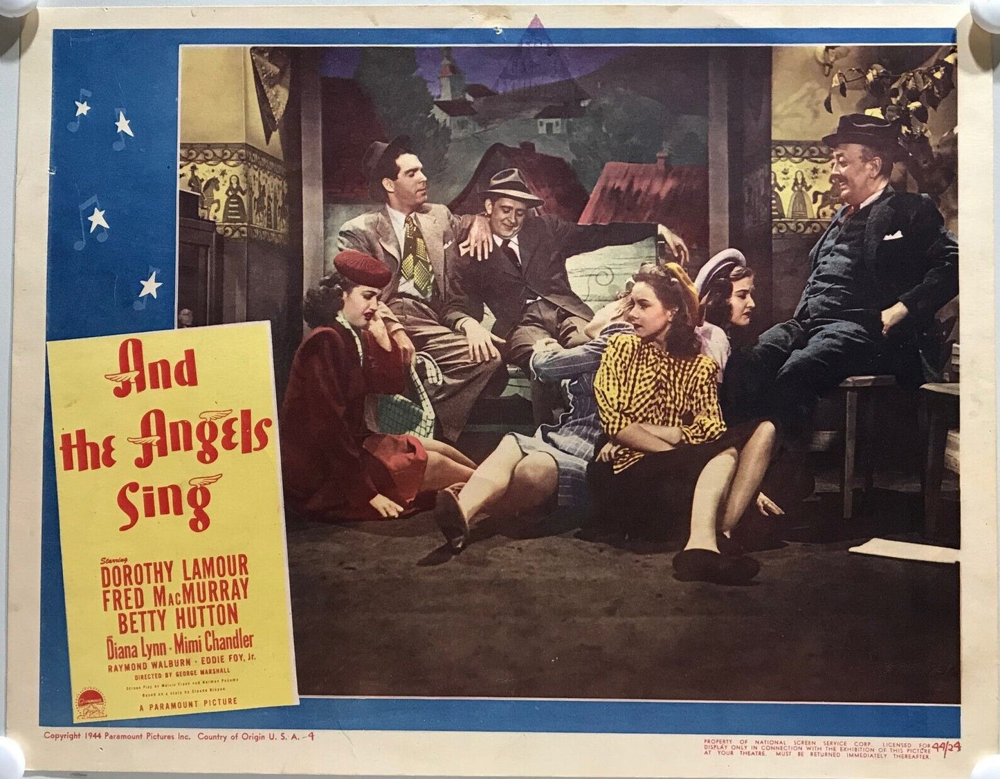 ORIGINAL LOBBY CARDS - AND THE ANGELS SING - 1944 - set of 8